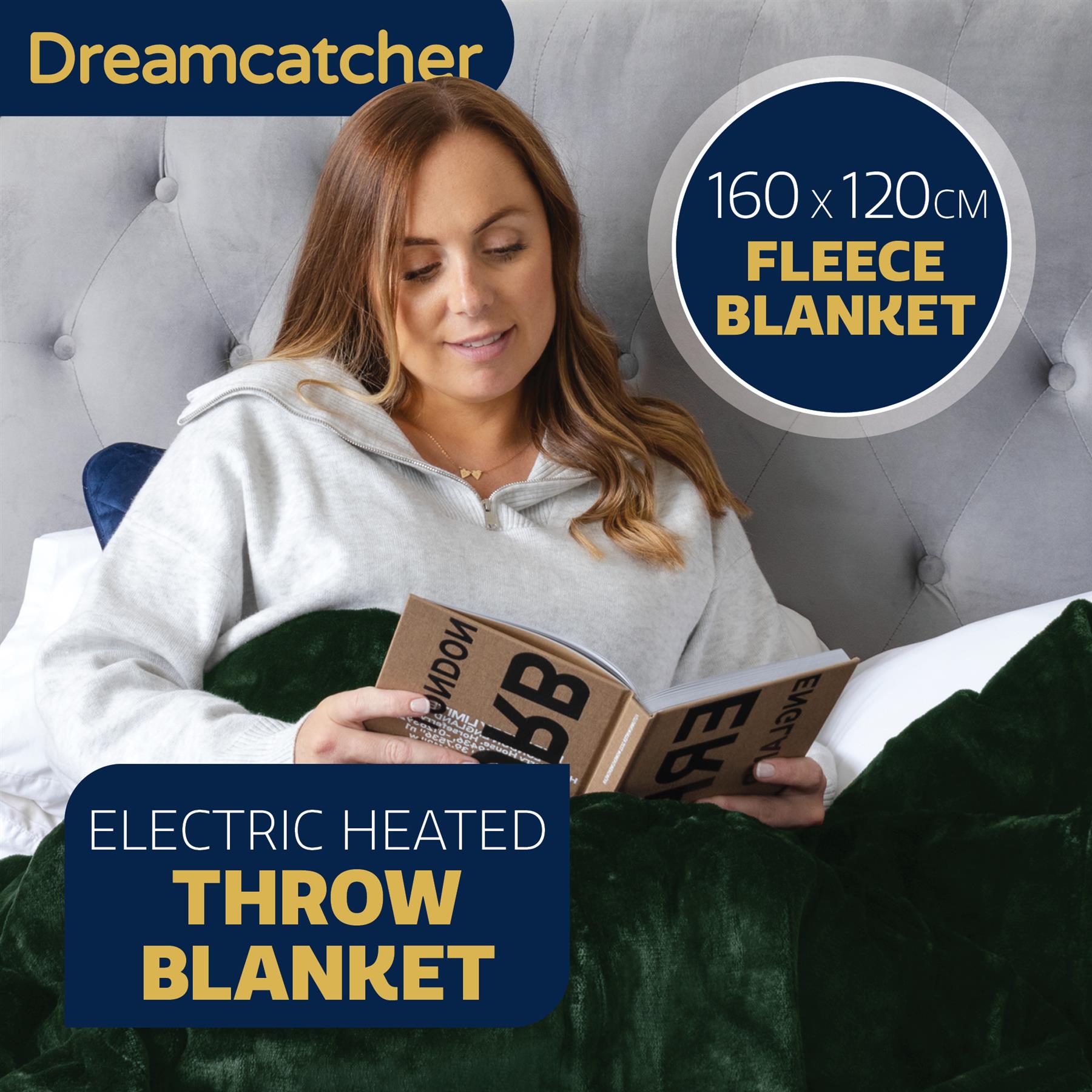 Electric Heated Throw Large Fleece Warm Blanket Washable Timer & Heat Settings - Picture 11 of 32