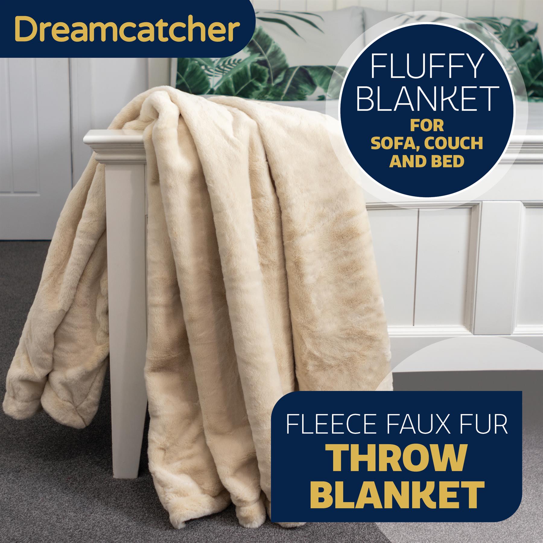 Dreamcatcher Blanket Throw Faux Fur Warm Fleece Over Bed Sofa Travel 160x130cm - Picture 53 of 57