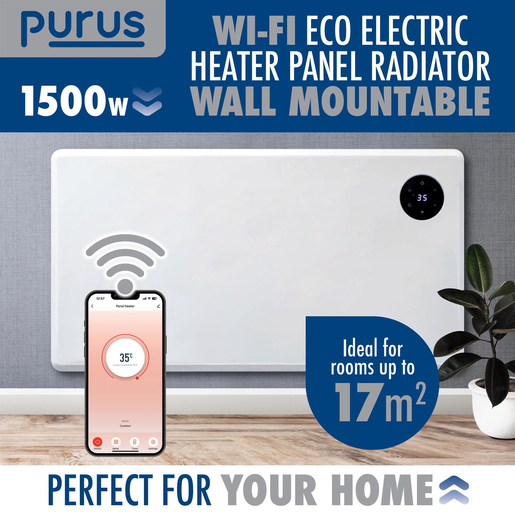WIFI Electric Panel Heater Wall Mounted or Portable Heater Timer & Thermostat - Picture 34 of 55