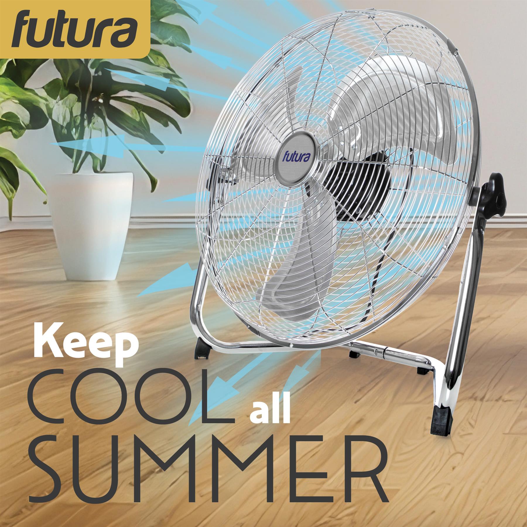 Futura Floor Fan Metal High Velocity Air Cooling 14 16 20 Inch Powerful