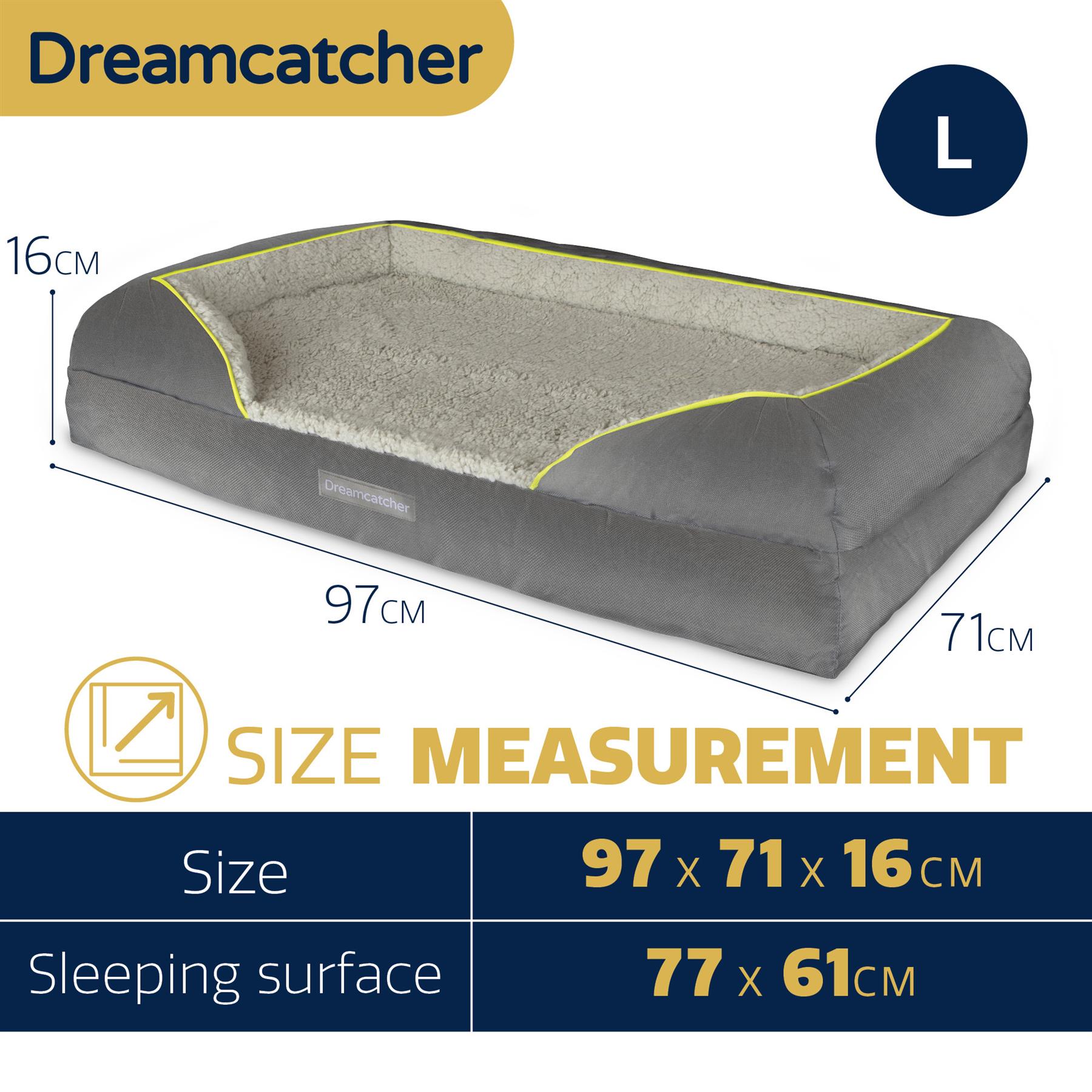 Dreamcatcher Luxury Dog Bed Orthopaedic Cooling Memory Foam Washable Large Pet - Picture 30 of 47