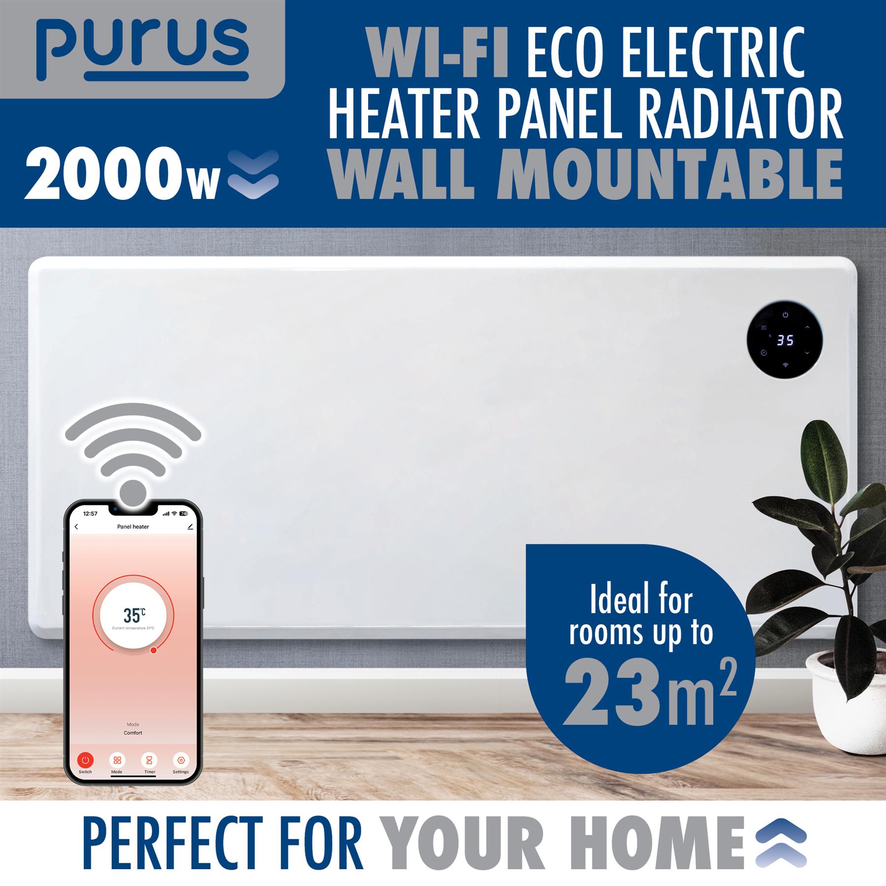 WIFI Electric Panel Heater Wall Mounted or Portable Heater Timer & Thermostat - Picture 50 of 55