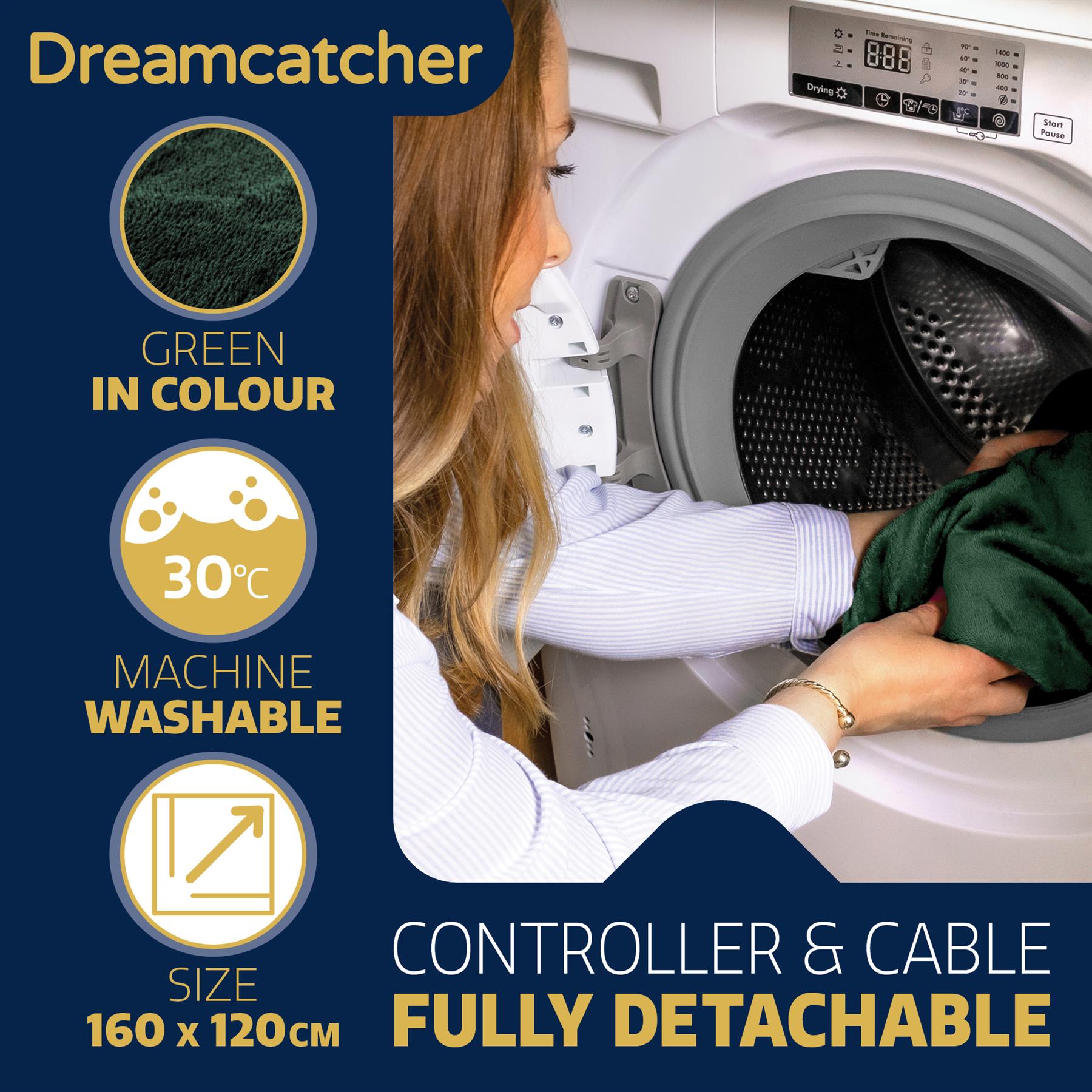 Electric Heated Throw Large Fleece Warm Blanket Washable Timer & Heat Settings - Picture 14 of 32