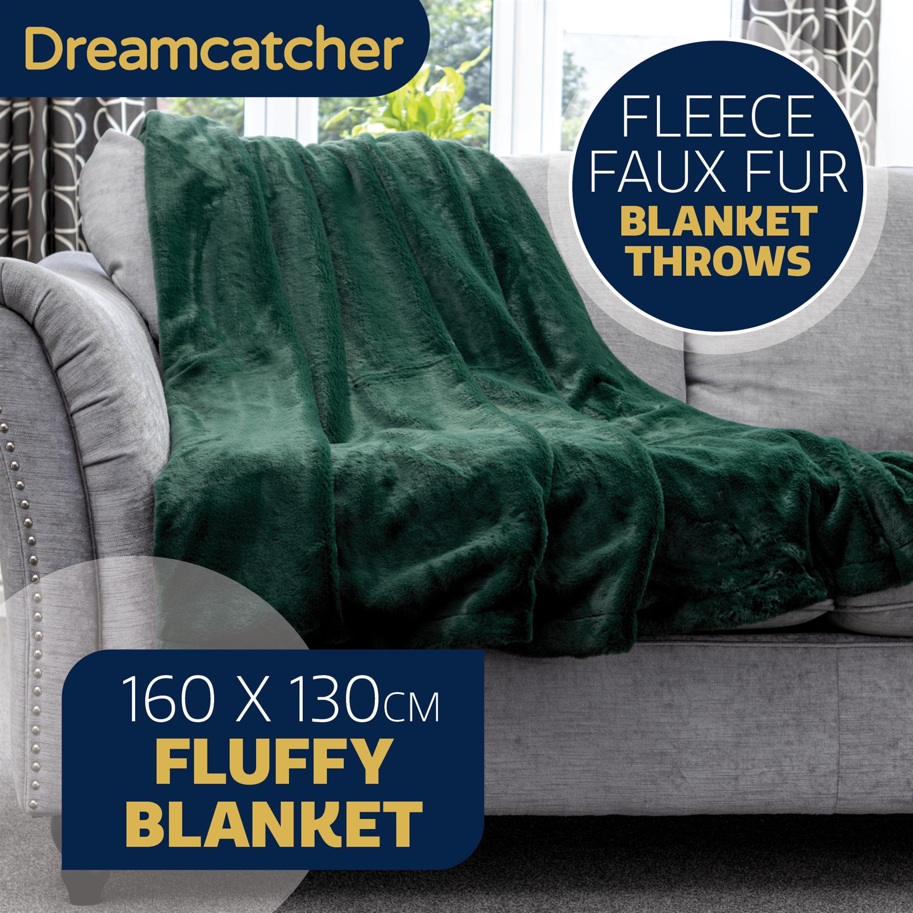 Dreamcatcher Blanket Throw Faux Fur Warm Fleece Over Bed Sofa Travel 160x130cm - Picture 18 of 57