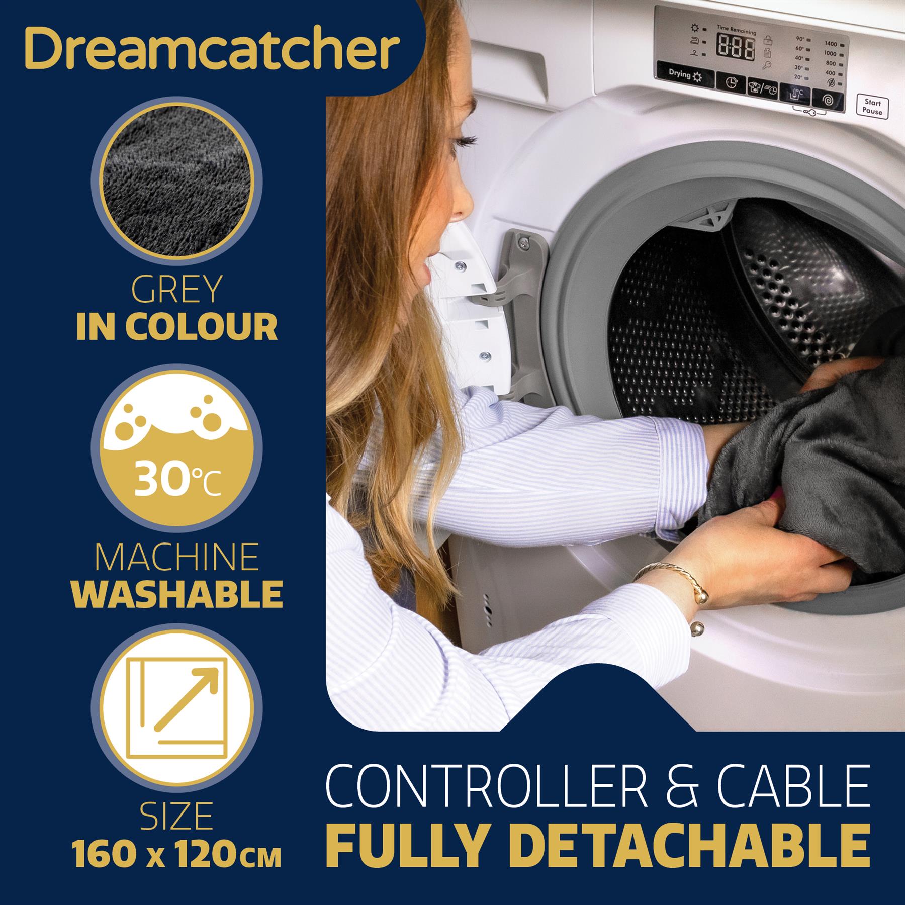 Electric Heated Throw Large Fleece Warm Blanket Washable Timer & Heat Settings - Picture 6 of 32