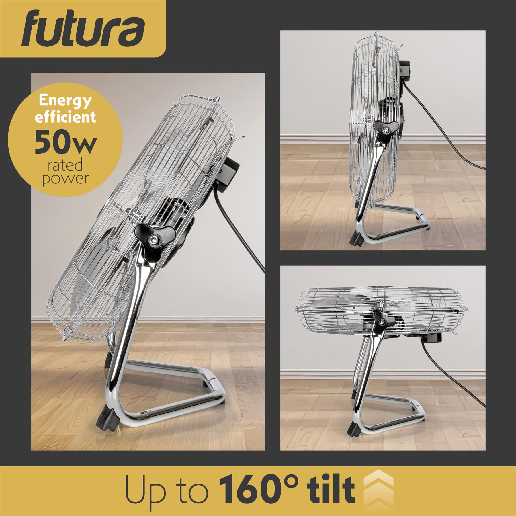 Futura Floor Fan Metal High Velocity Air Cooling 14 16 20 Inch Powerful - Produktbild 5