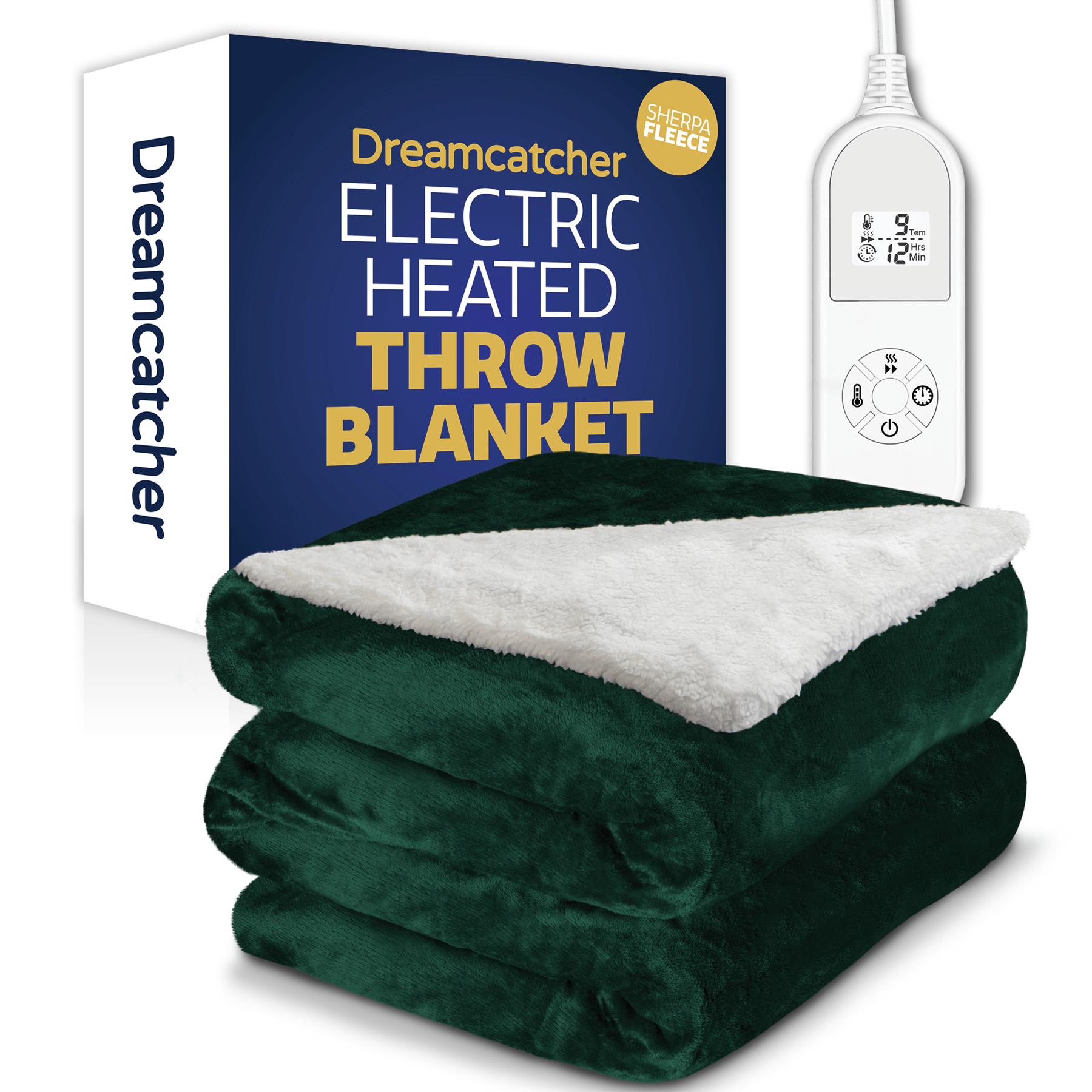 Electric Heated Throw Large Fleece Warm Blanket Washable Timer & Heat Settings - Picture 10 of 32