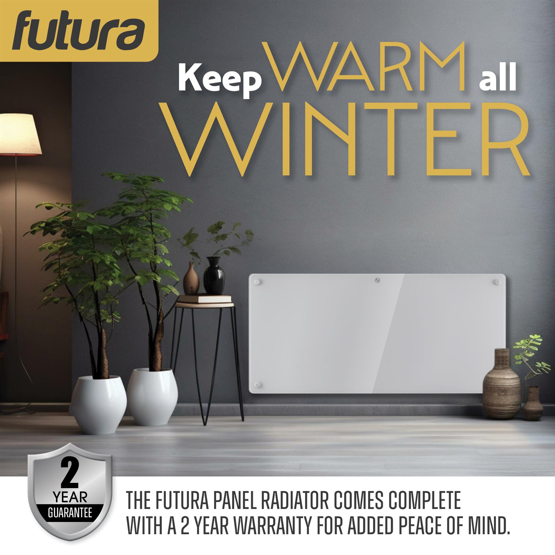 Futura Electric Glass Panel Radiator Heater Wall Mounted Timer Thermostat White - Picture 32 of 32