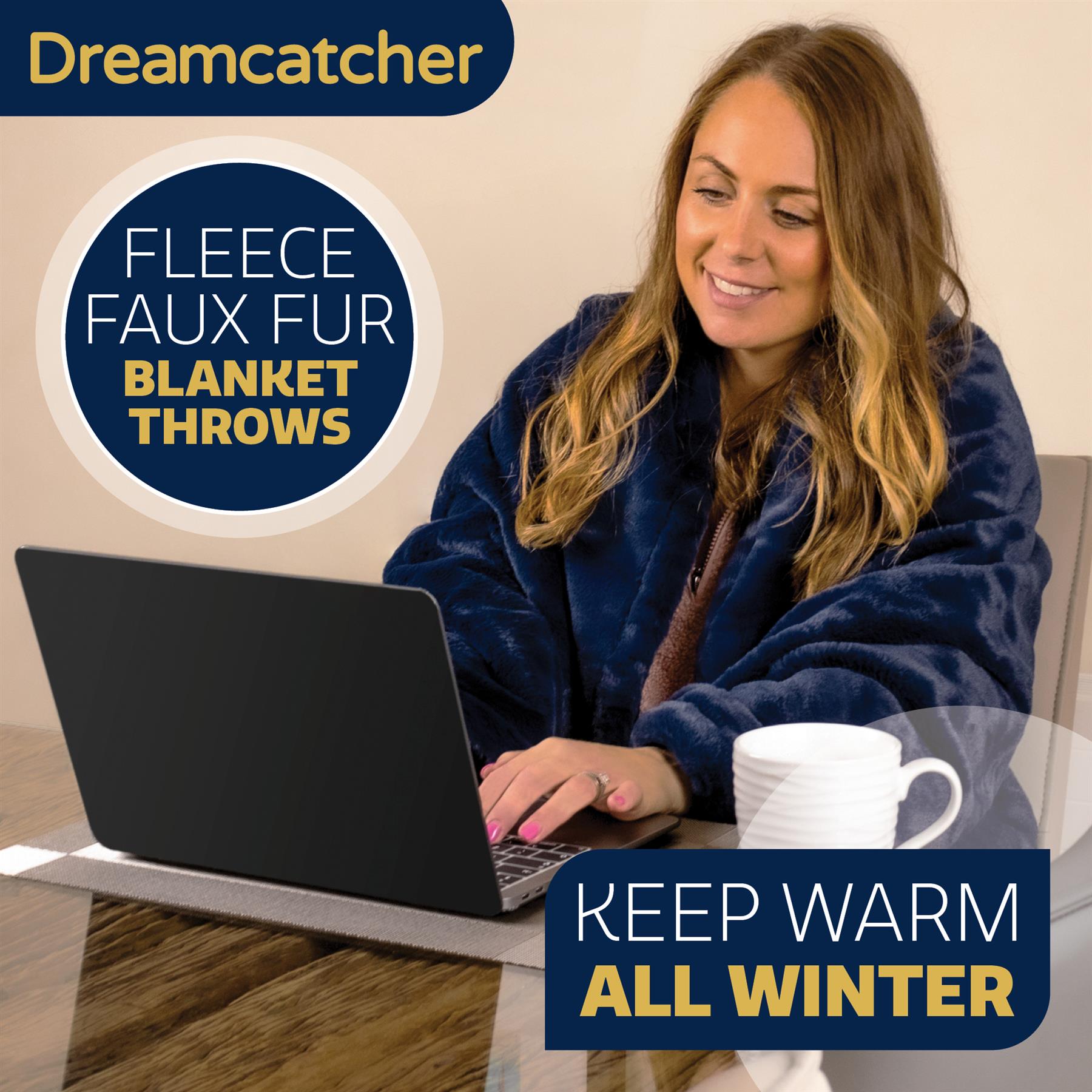 Dreamcatcher Blanket Throw Faux Fur Warm Fleece Over Bed Sofa Travel 160x130cm - Picture 27 of 57