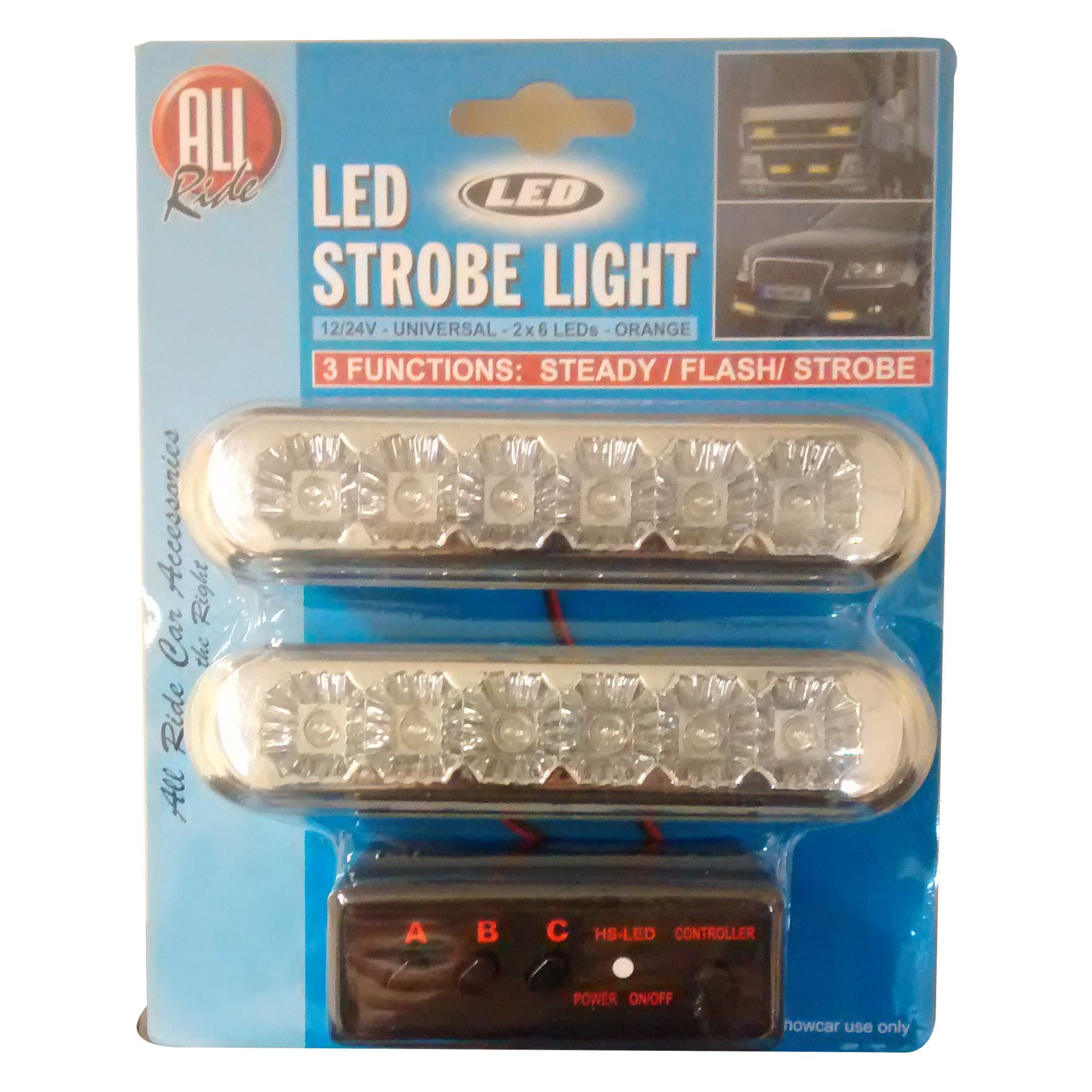 LED Strobe Light Orange 12/24V Universal Orange All Ride Car Van Lorry