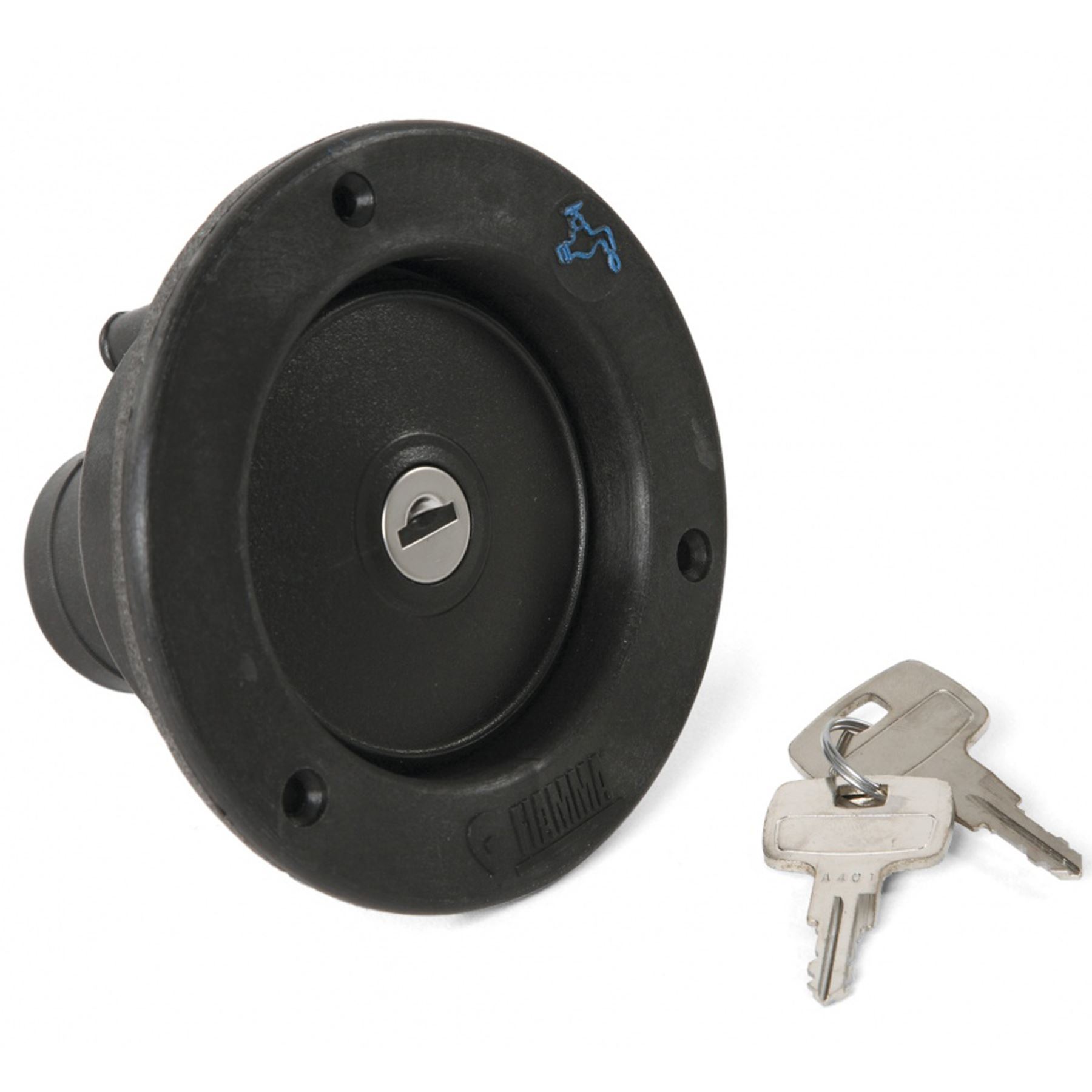 Fiamma Locking Water Filler Cap Complete Black Motorhome Caravan