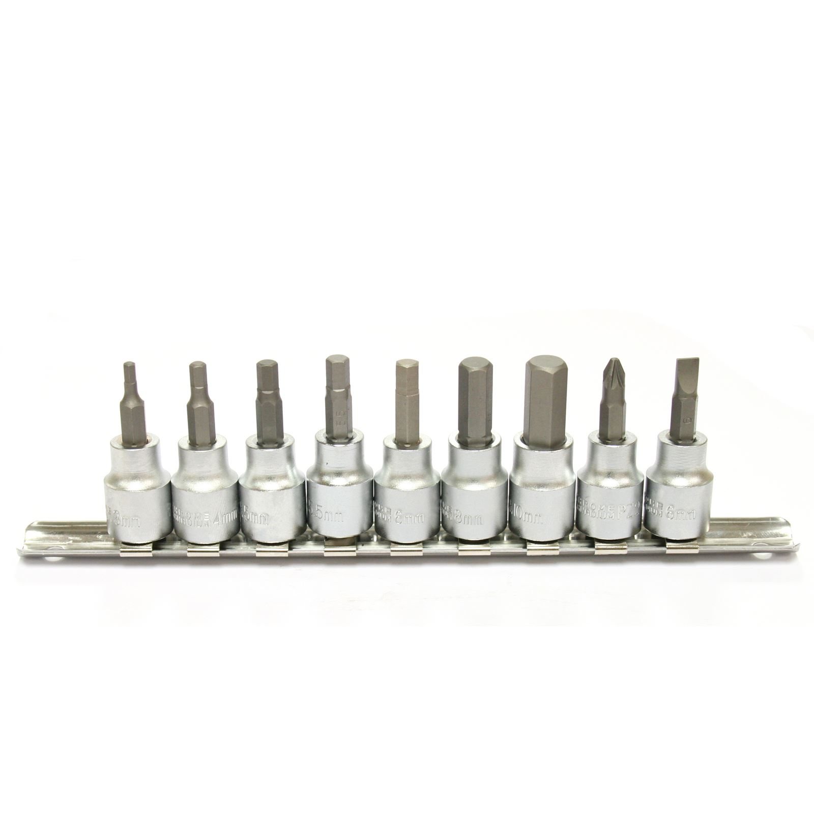 9PC AF Hex Allen Bit Socket Set 3/8" Drive Metric With Rail eBay