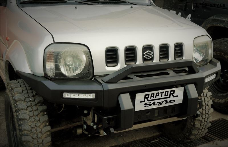 Raptor 4x4 Front Squared Winch Bumper Suzuki Jimny LED Lights Off Road