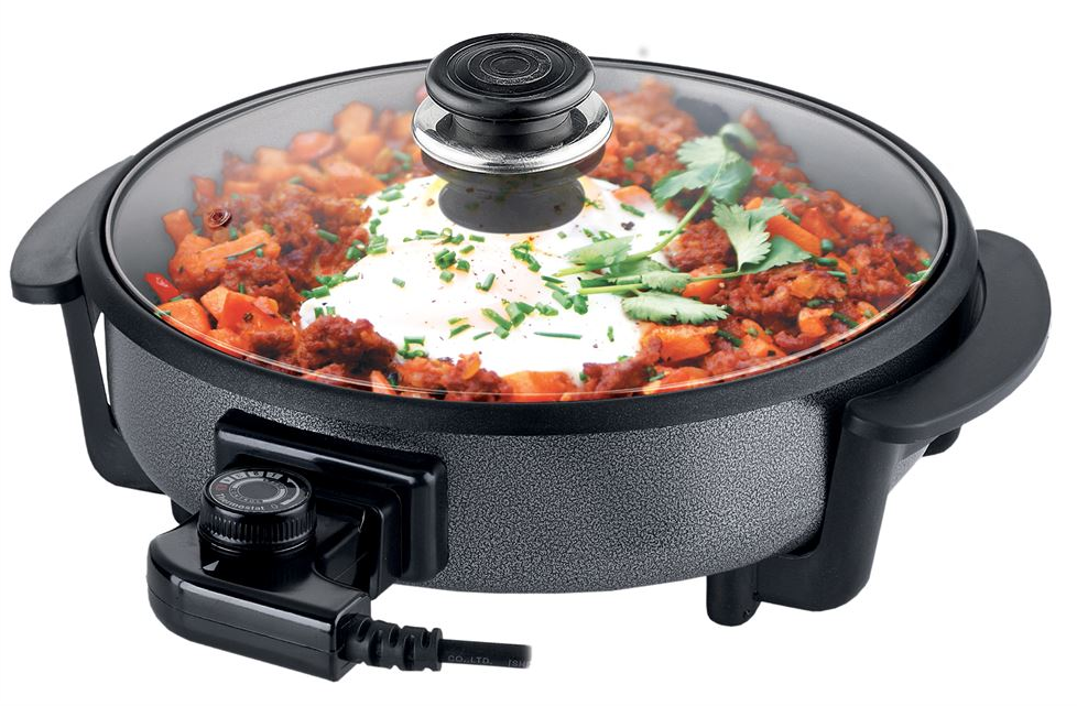 Low Wattage Multi Function Electric Cooking Pan Skillet Cooking Caravan