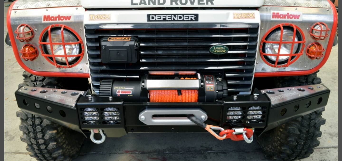 Raptor 4x4 Front Squared Winch Bumper With Winch Land Rover Defender 90 110 130 eBay