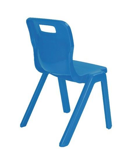 Size 4 for Ages 8-9 Years Yellow Titan One Piece Classroom Chair Pack of 4 Plastic