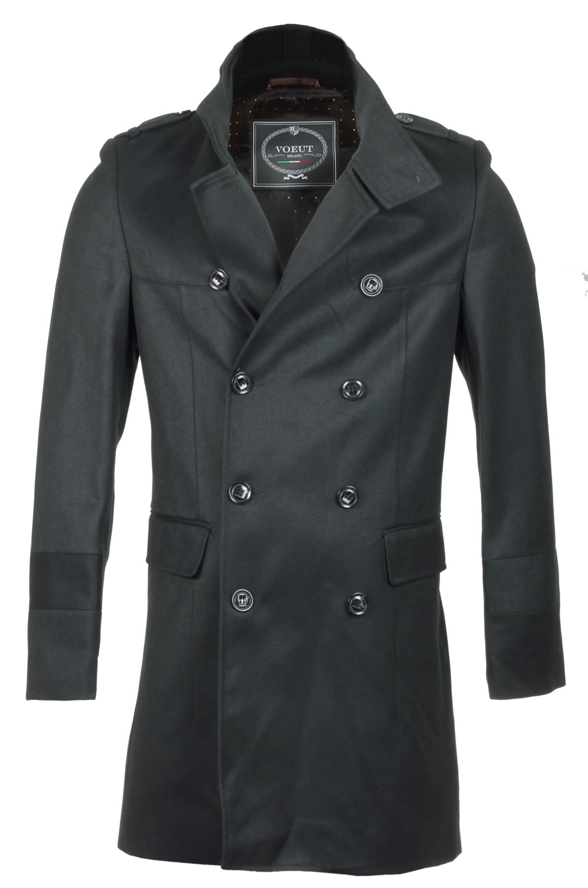 Mens Winter Smart Double Breasted Long Blazer Overcoat Jacket High