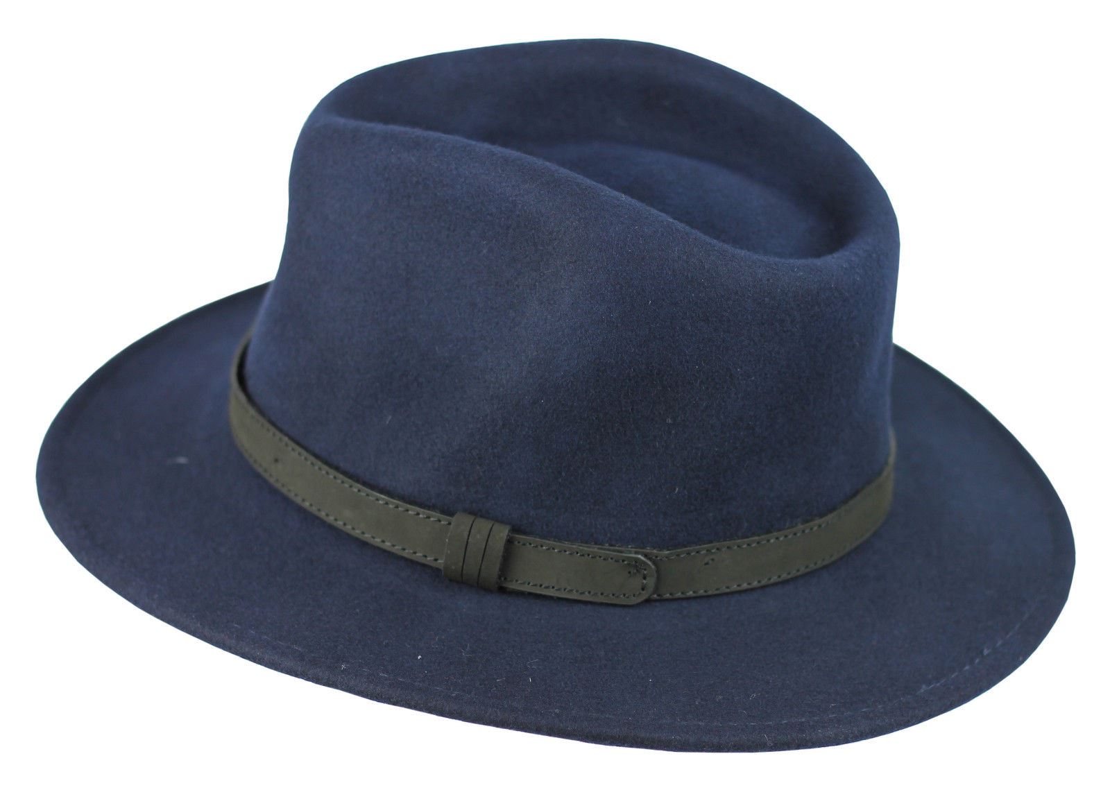Unisex Mens Women Vintage 100 Felt Wool Wide Brim Crushable Fedora Hat