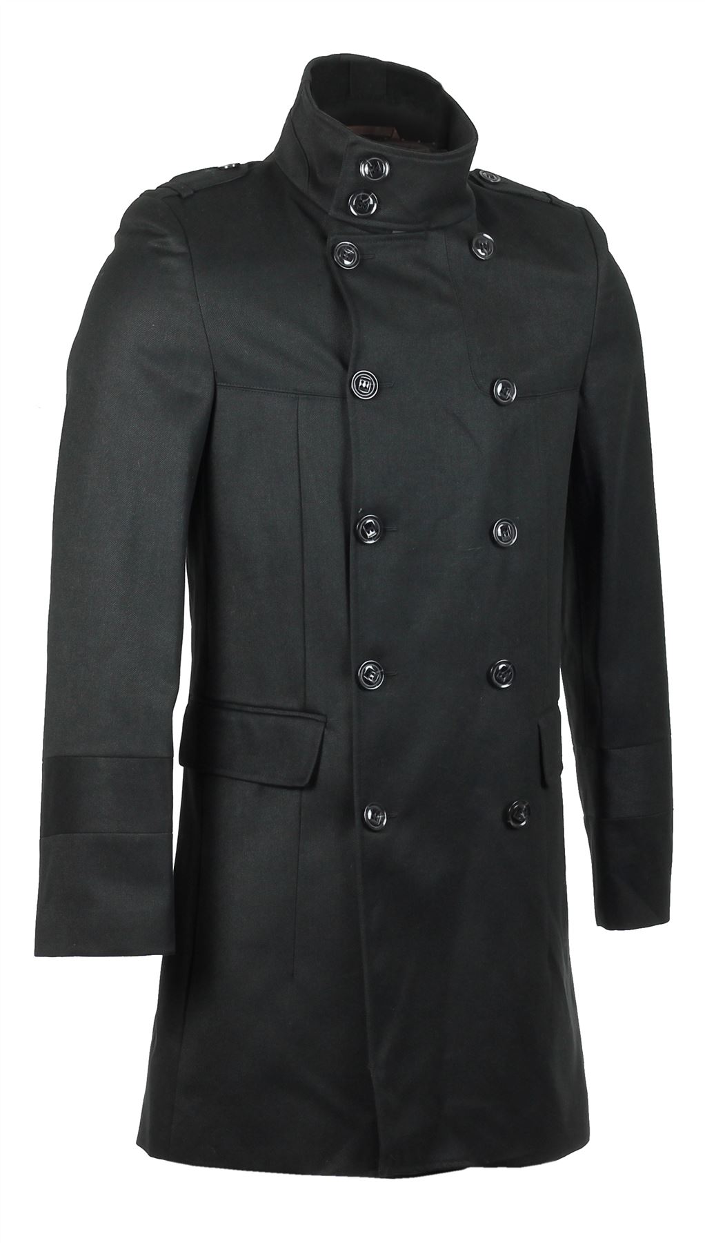 Mens Winter Smart Double Breasted Long Blazer Overcoat Jacket High