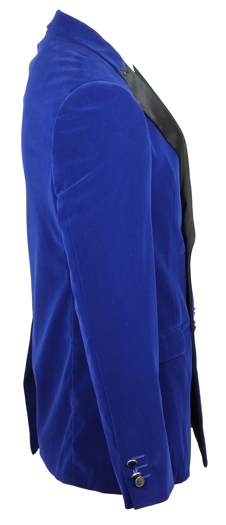 Mens Royal Blue Soft Velvet Double Breasted Blazer Black Lapel Dinner Jacket | eBay