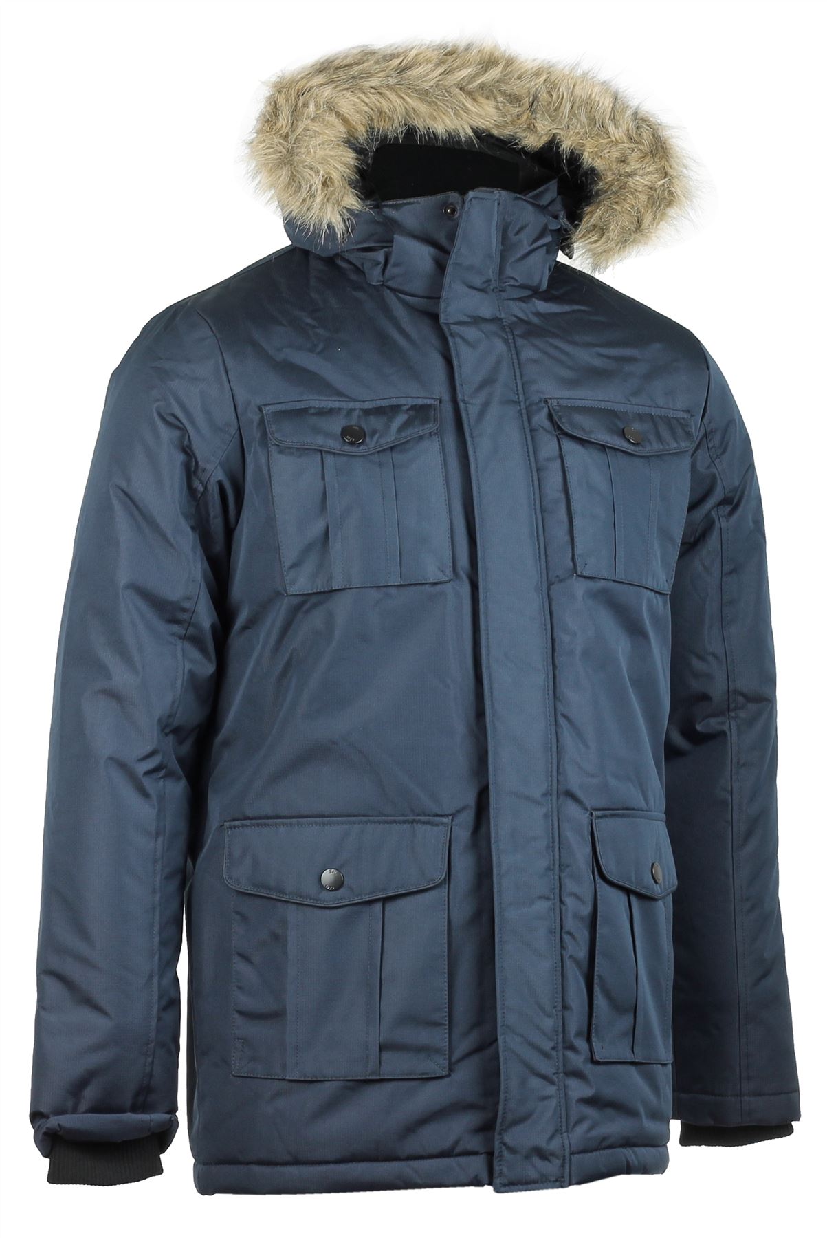 Mens Brave Soul Military Parka Coat Padded Winter Heavy Duty Warm