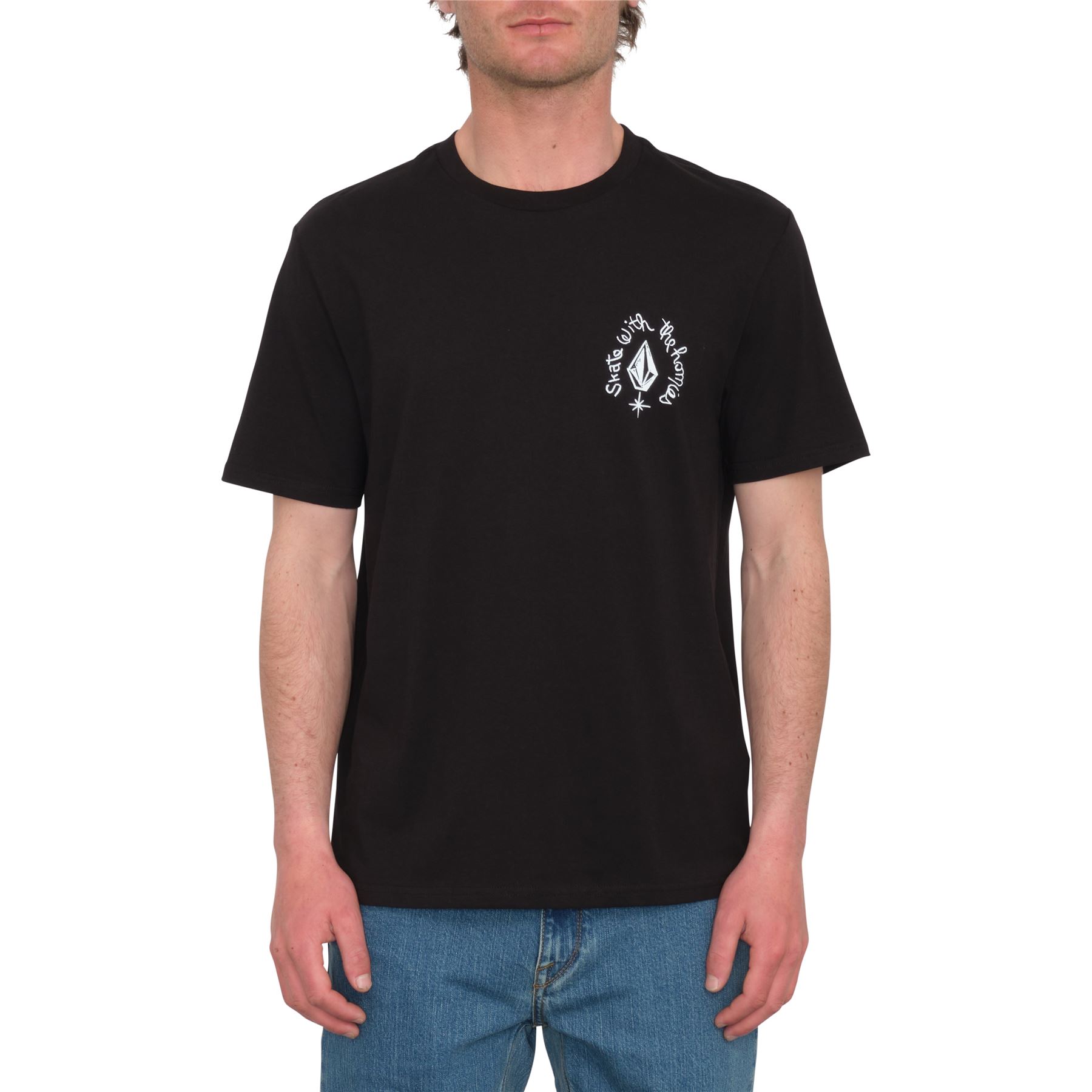 Volcom tshirt short sleeve mens cotton crew neck Maditi black
