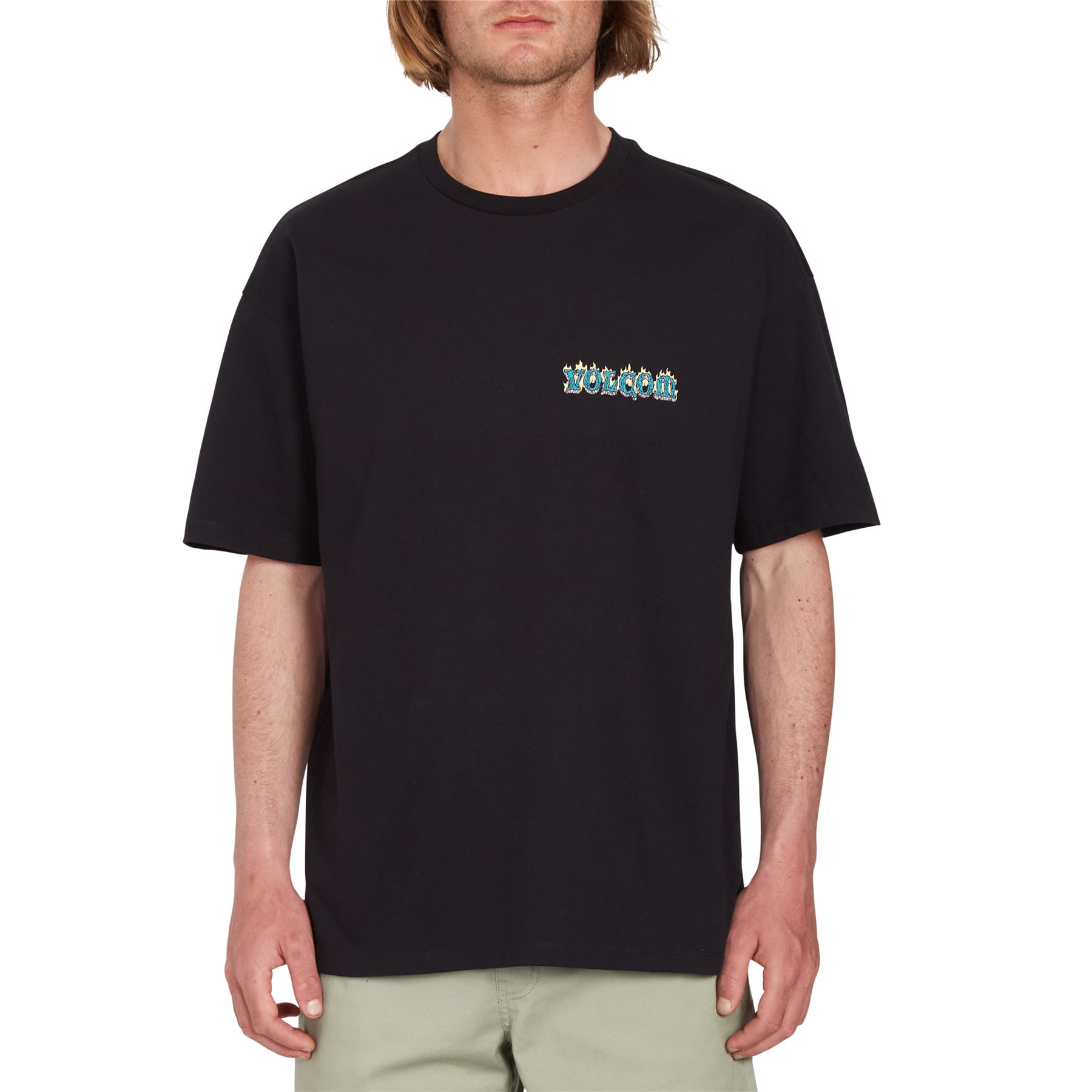 Volcom tshirt short sleeve mens cotton crew neck Alstone black