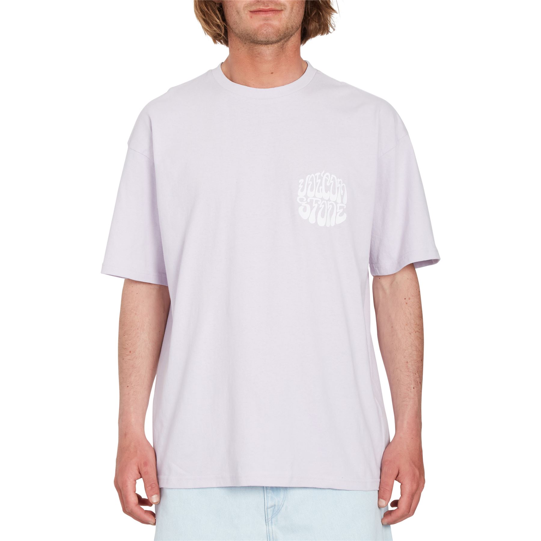 Volcom tshirt short sleeve mens cotton crew neck Circle Trip lilac