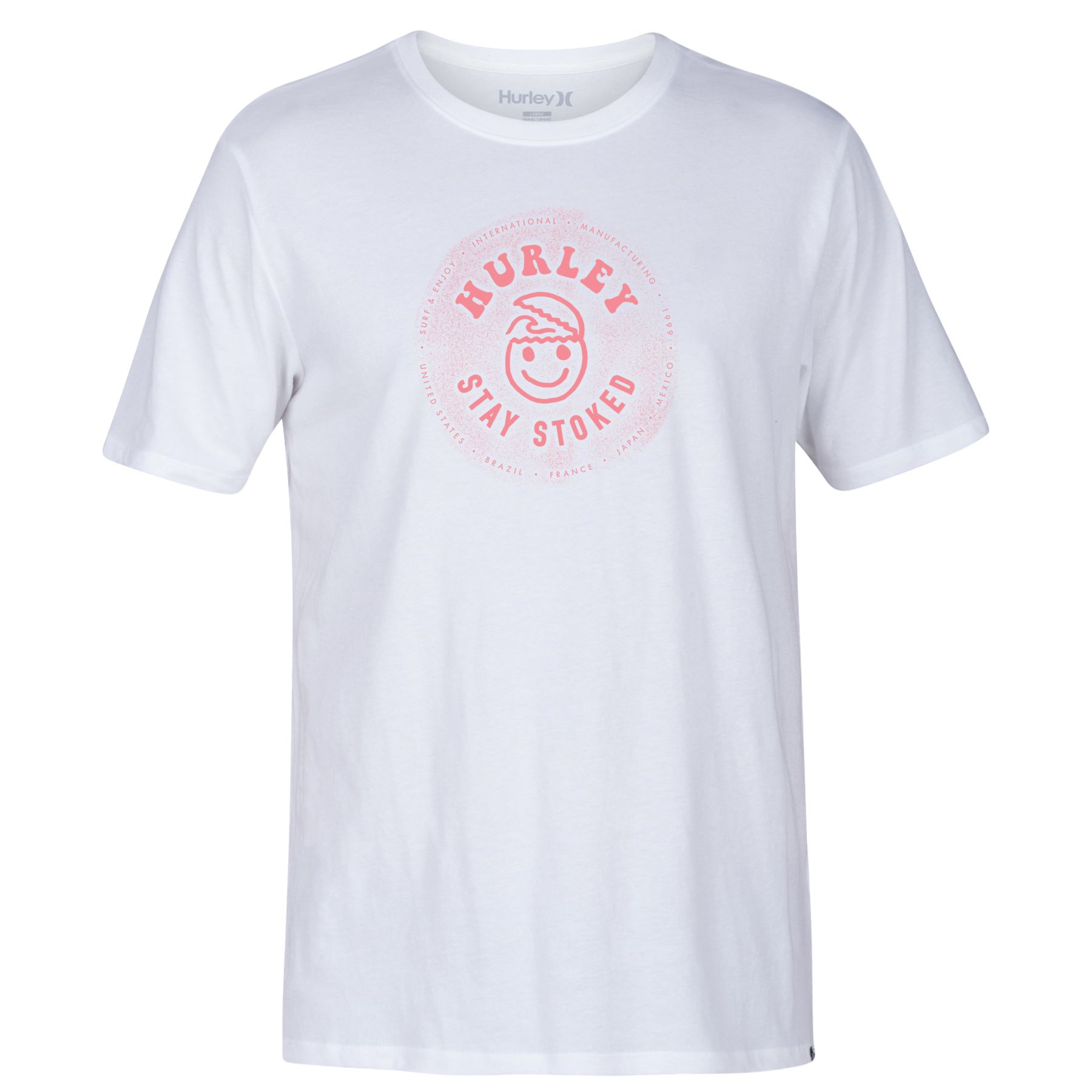 Camiseta para hombre Hurley ~ Stay Stoked blanca - Imagen 3 de 4