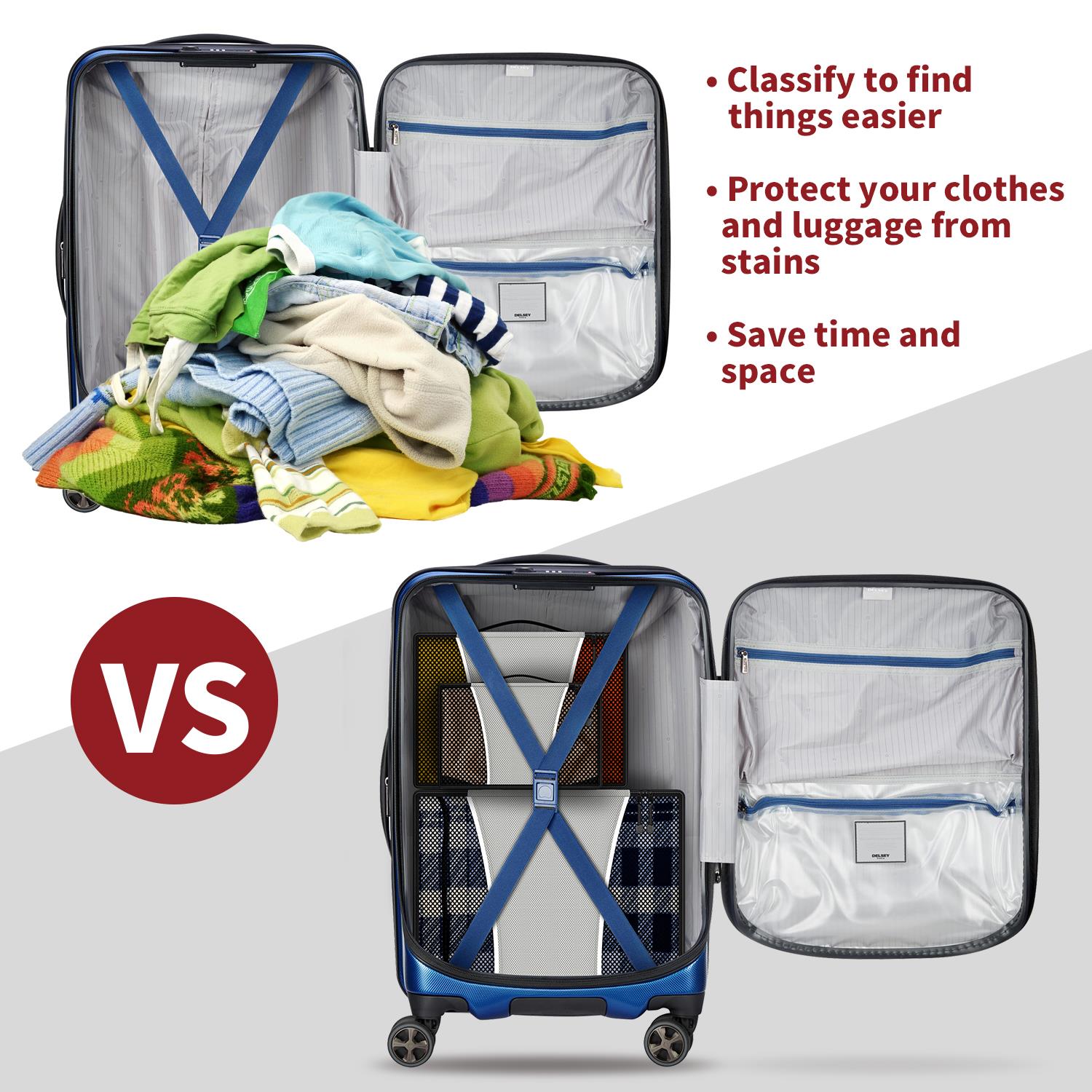 Vinsani 3 Piece Packing Cubes Set Suitcase Travel Organiser Essentials - Picture 33 of 60