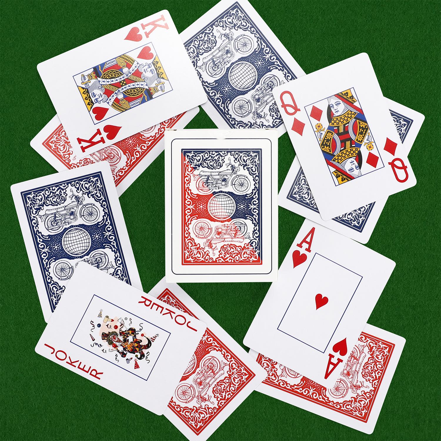 Vinsani Traditional Motorbike Poker Casino Plastic Coated Playing Cards Decks - Picture 7 of 49