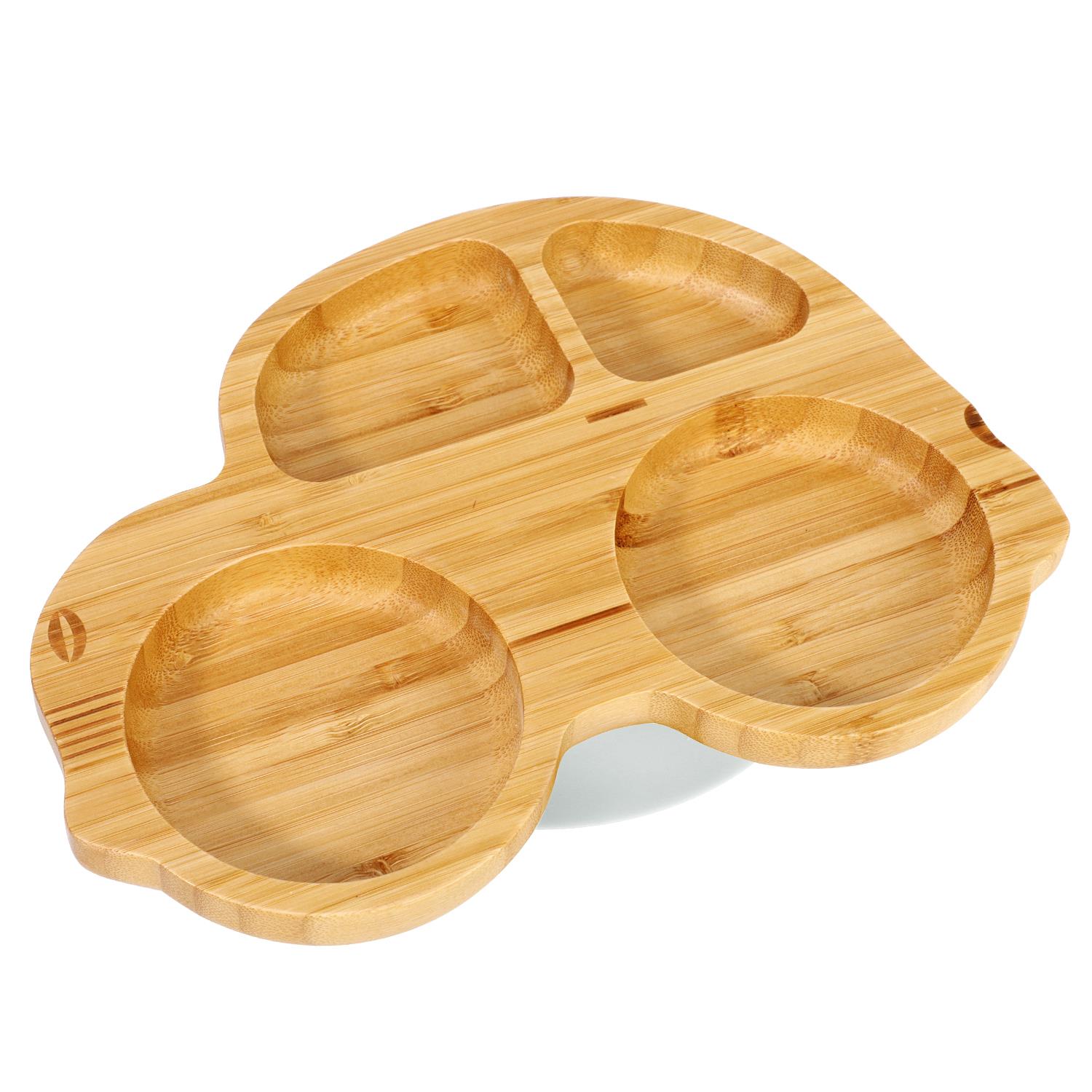 Vinsani Bamboo Car Plate Bowl & Spoon Set Suction Bowl Stay-Put Design for Kids - Picture 33 of 67