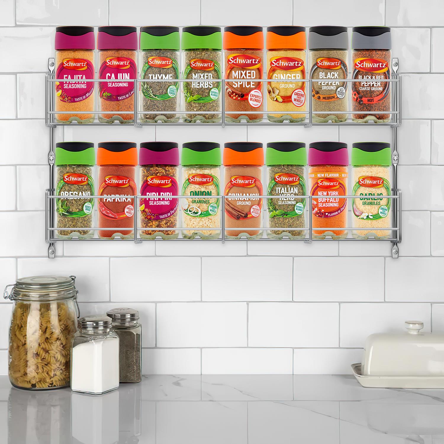 Vinsani 1-6 Tier Spice Herb Jar Rack Holder Kitchen Cupboard Wall Storage Unit - Picture 54 of 63