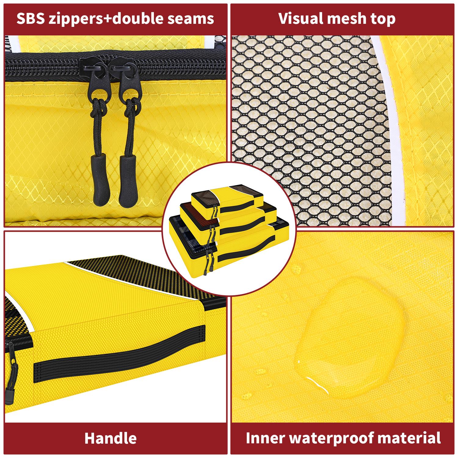 Vinsani 3 Piece Packing Cubes Set Suitcase Travel Organiser Essentials - Picture 55 of 60