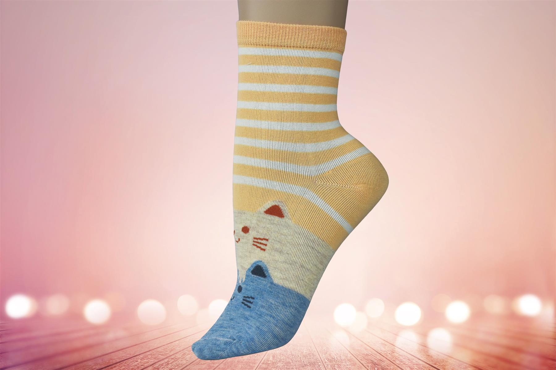 Vinsani® Cat Dog Owl Pet Animal Cute Print Socks 5 Pairs Pack - OneSize Fits all - Picture 54 of 63