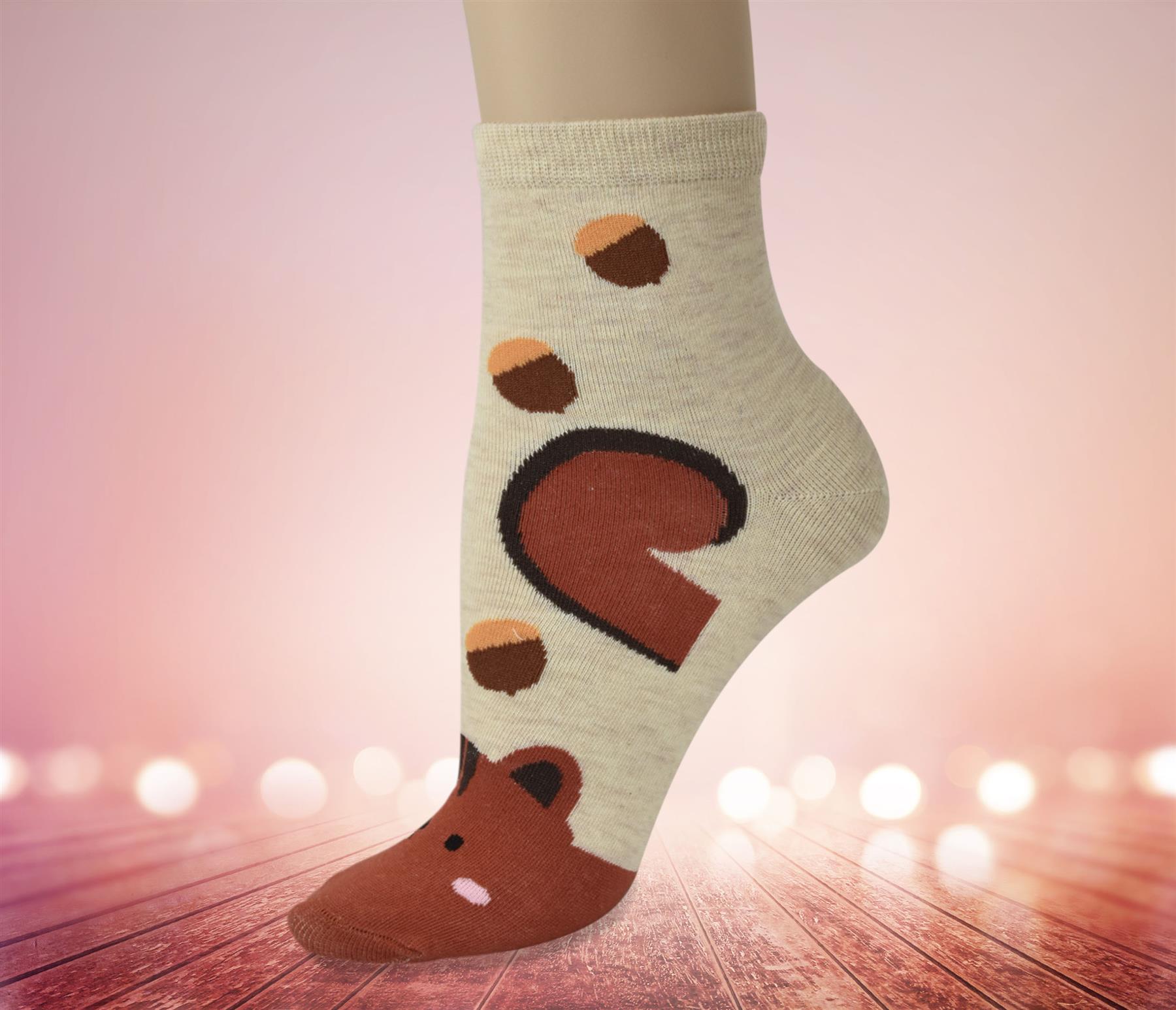 Vinsani® Cat Dog Owl Pet Animal Cute Print Socks 5 Pairs Pack - OneSize Fits all - Picture 21 of 63