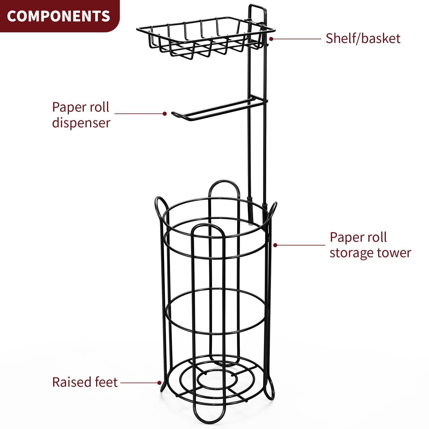 Vinsani Free Standing Toilet Paper Tissue Paper Roll Holder - Picture 8 of 39