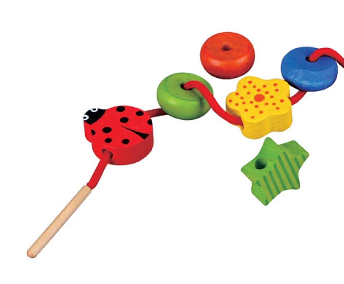 Lelin First Threading Lacing Friends Wood Wooden Activity Toy For