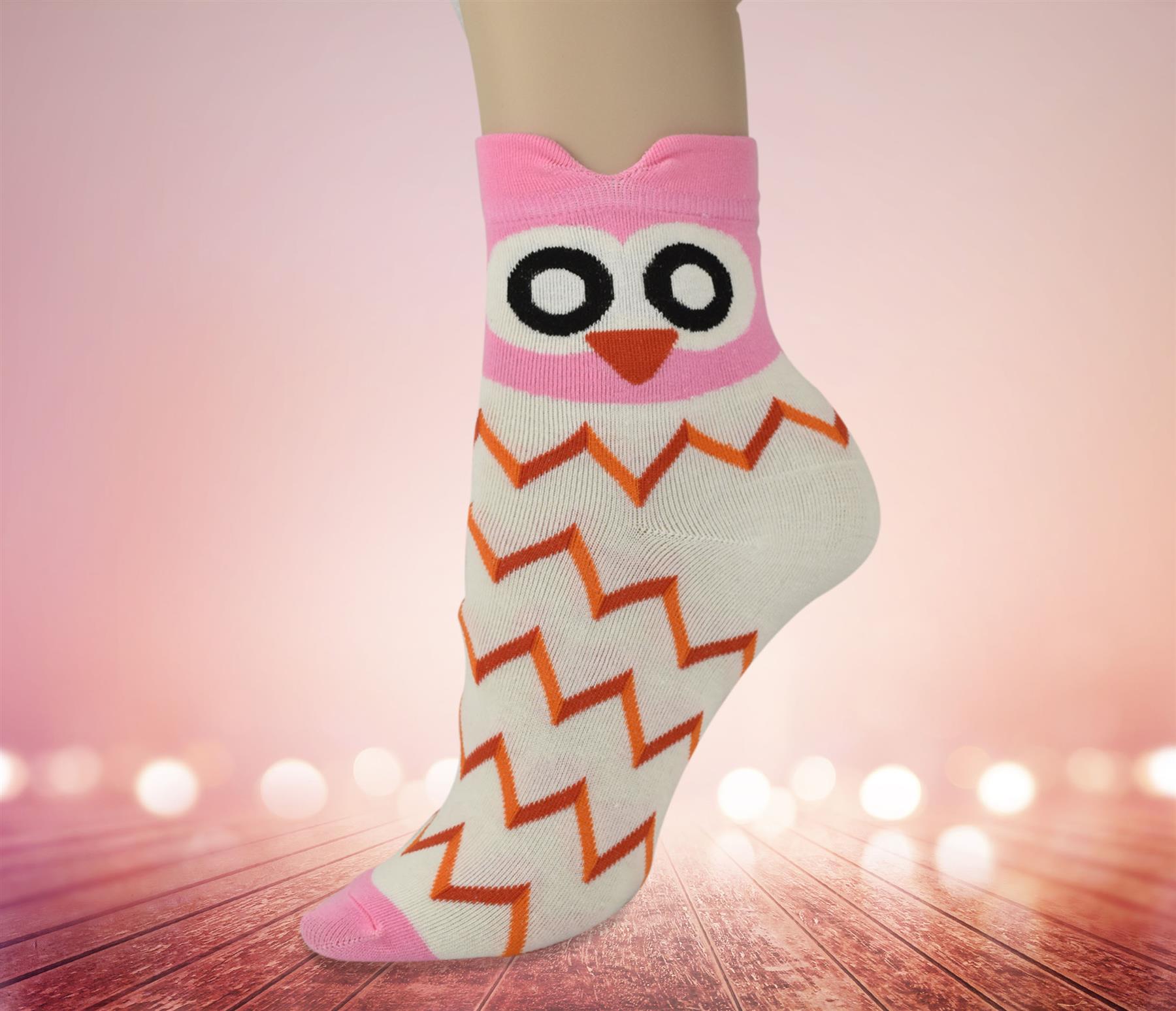 Vinsani® Cat Dog Owl Pet Animal Cute Print Socks 5 Pairs Pack - OneSize Fits all - Picture 44 of 63