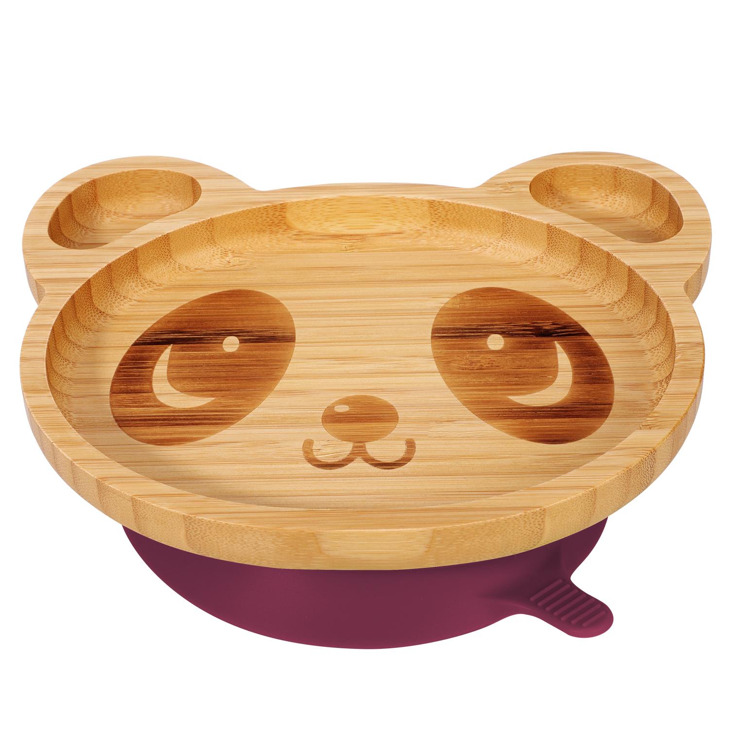 Vinsani Bamboo Panda Plate Bowl & Spoon Set Suction Bowl Stay-Put Design - Picture 59 of 73