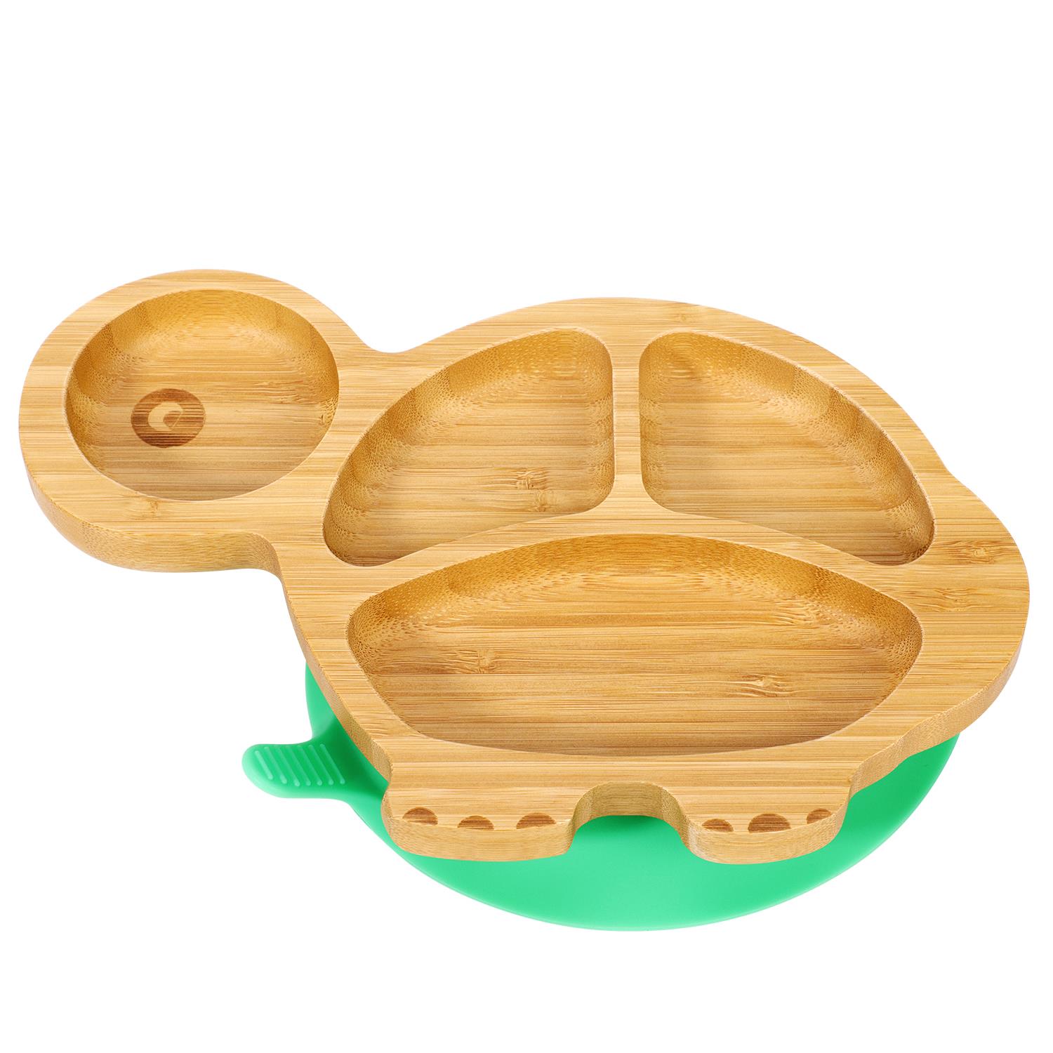 Vinsani Bamboo Turtle Plate Bowl & Spoon Set Suction Bowl Stay-Put Design - Picture 23 of 73