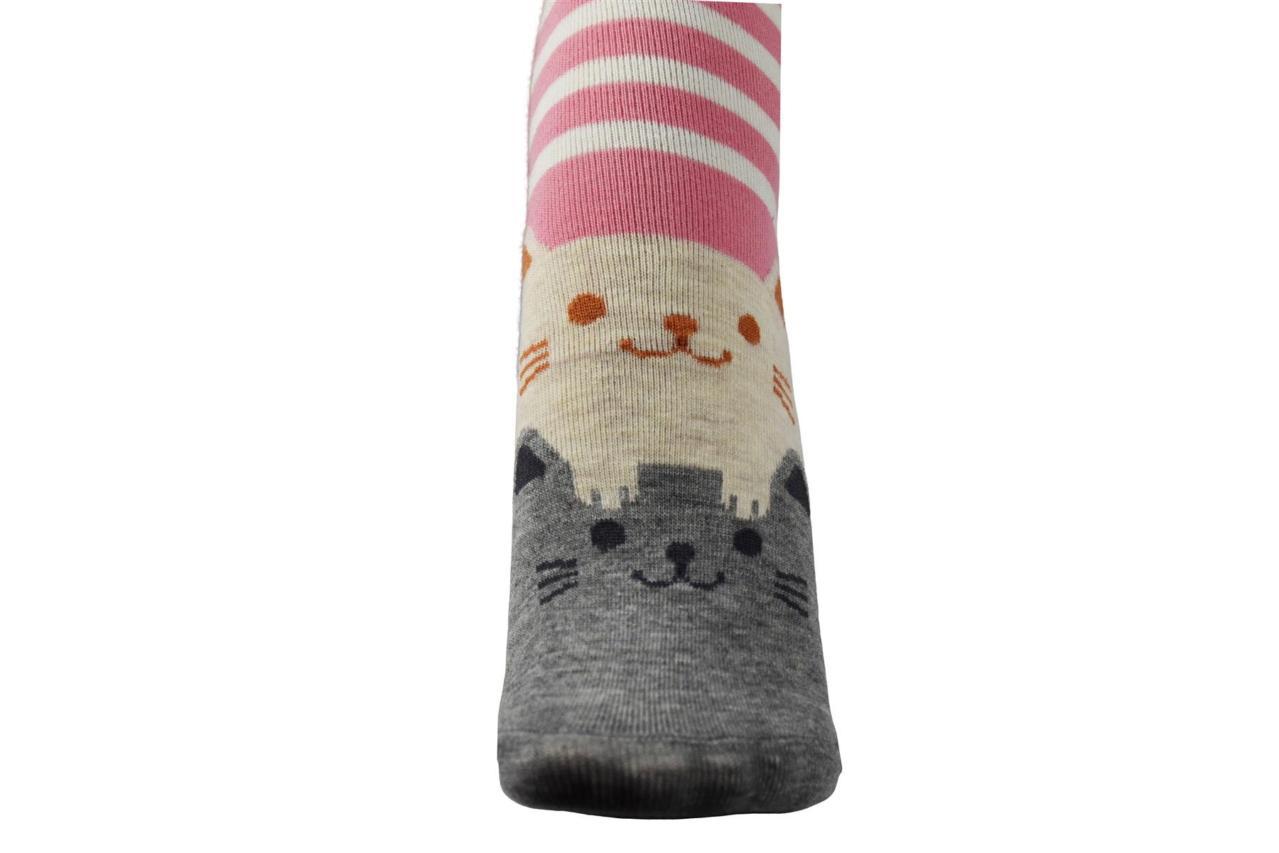 Vinsani® Cat Dog Owl Pet Animal Cute Print Socks 5 Pairs Pack - OneSize Fits all - Picture 56 of 63