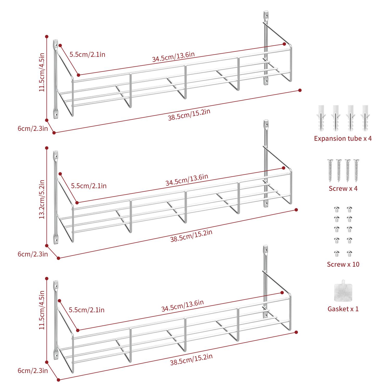 Vinsani 1-6 Tier Spice Herb Jar Rack Holder Kitchen Cupboard Wall Storage Unit - Picture 16 of 63
