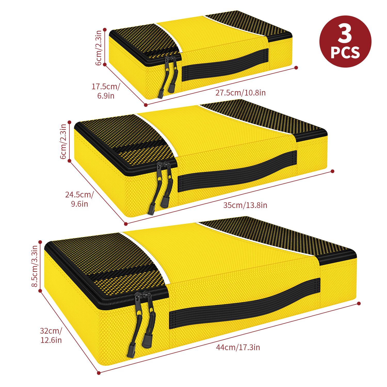 Vinsani 3 Piece Packing Cubes Set Suitcase Travel Organiser Essentials - Picture 58 of 60