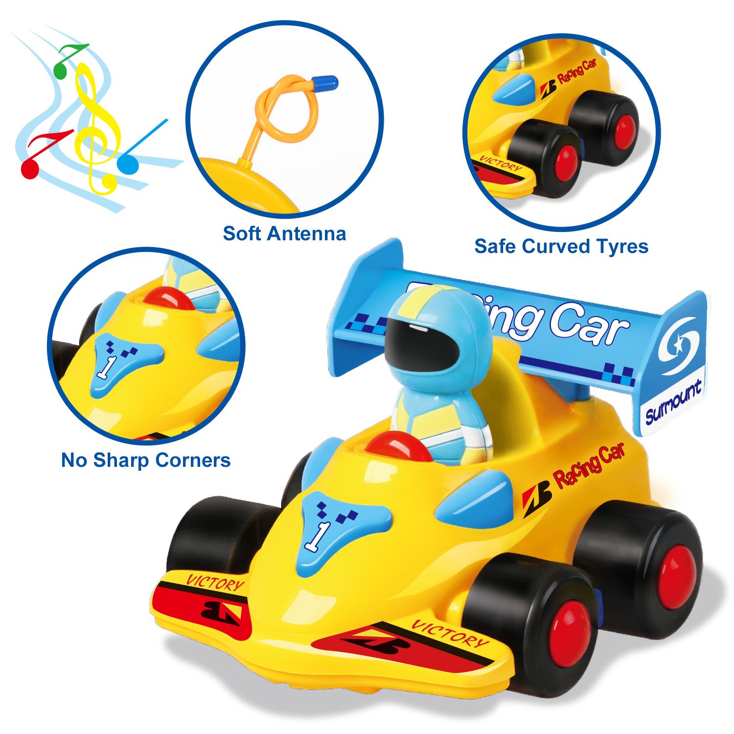 SOKA My First Remote Controlled Racing Car for Toddlers with Sound and Light - Picture 25 of 28