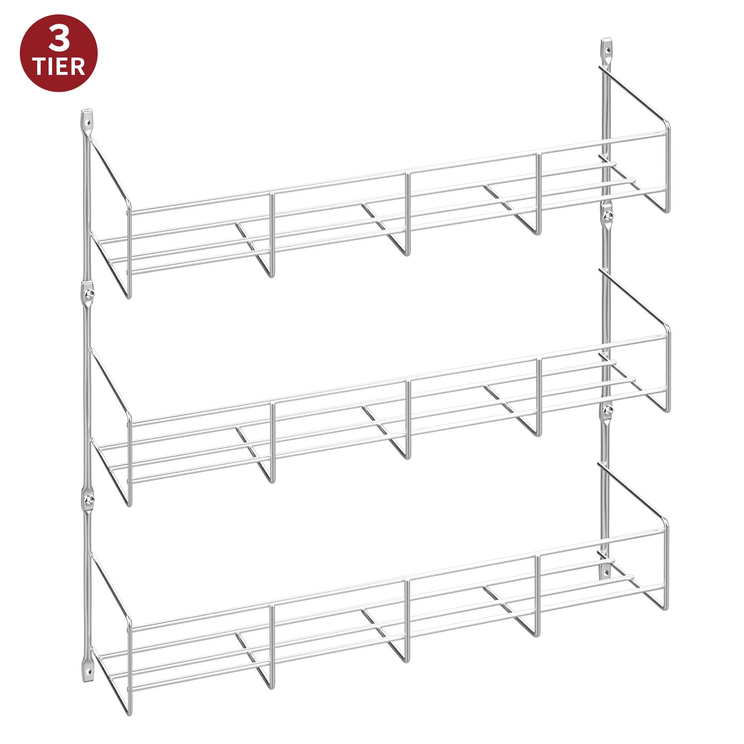 Vinsani 1-6 Tier Spice Herb Jar Rack Holder Kitchen Cupboard Wall Storage Unit - Picture 10 of 63