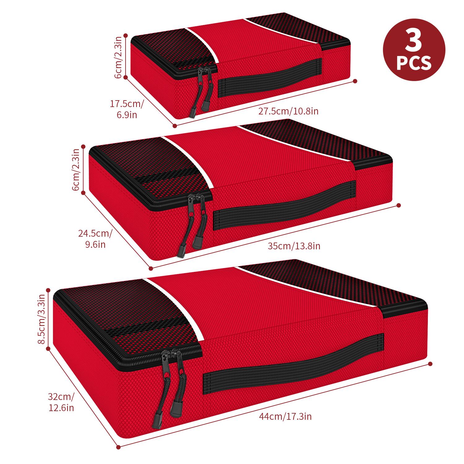 Vinsani 3 Piece Packing Cubes Set Suitcase Travel Organiser Essentials - Picture 48 of 60