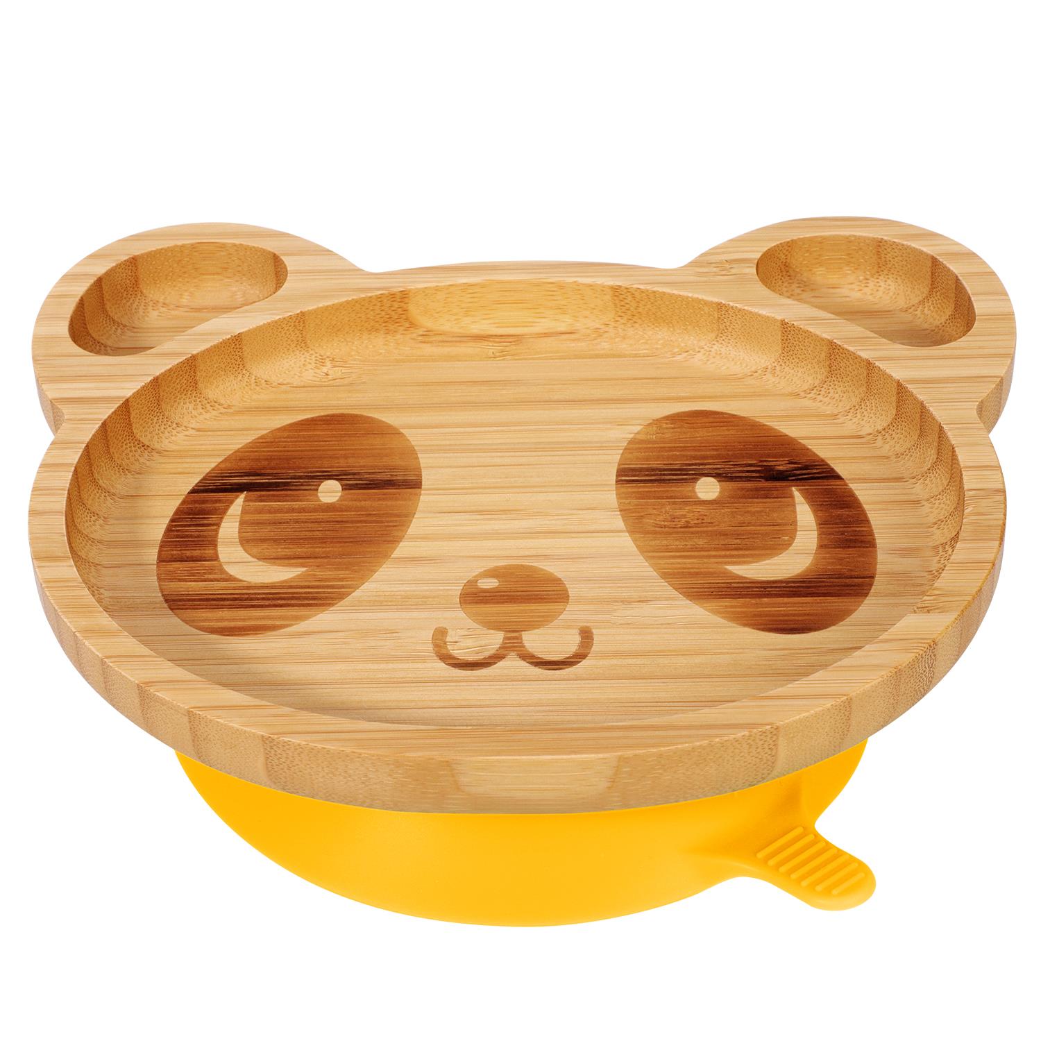 Vinsani Bamboo Panda Plate Bowl & Spoon Set Suction Bowl Stay-Put Design - Picture 71 of 73