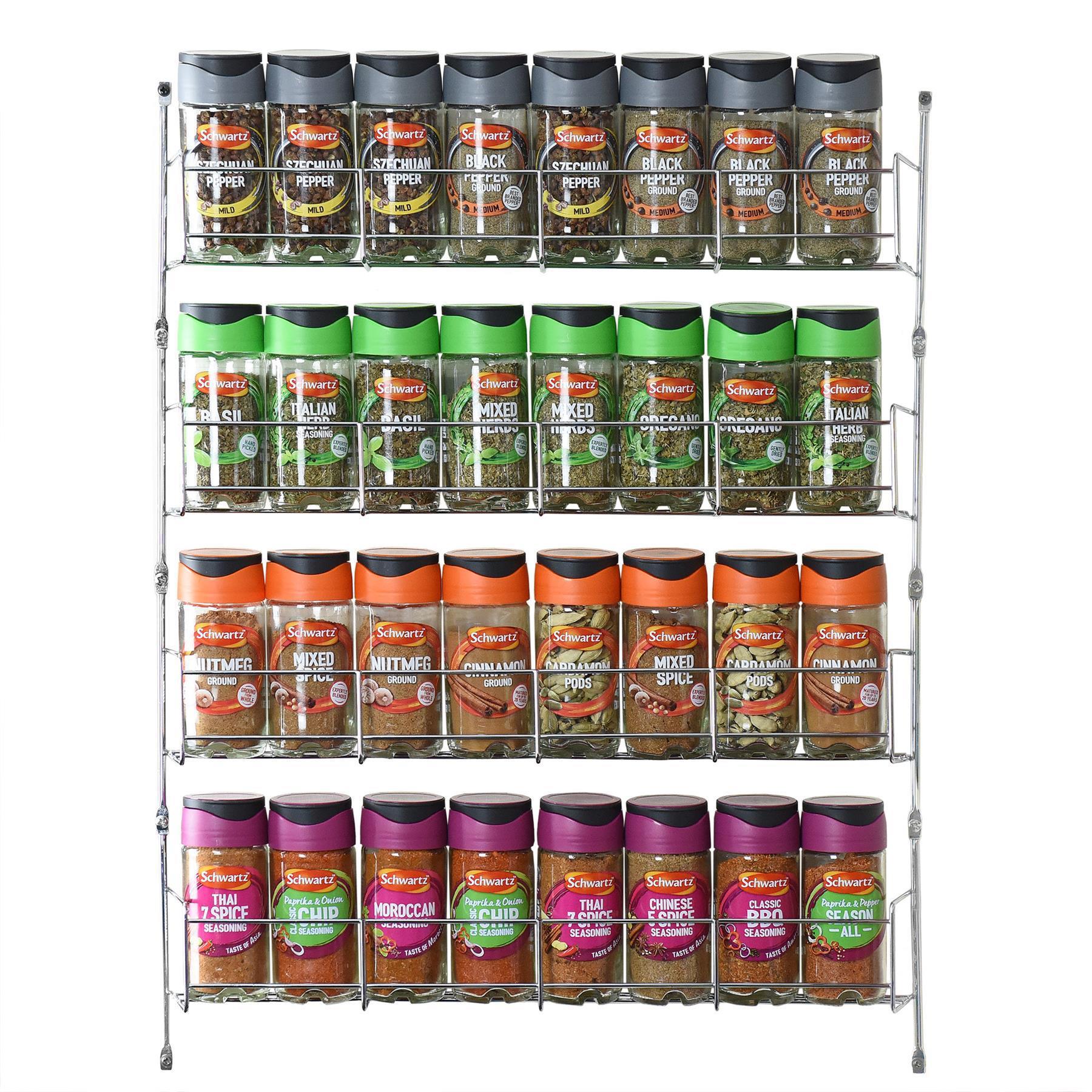 Vinsani 1-6 Tier Spice Herb Jar Rack Holder Kitchen Cupboard Wall Storage Unit - Picture 12 of 63