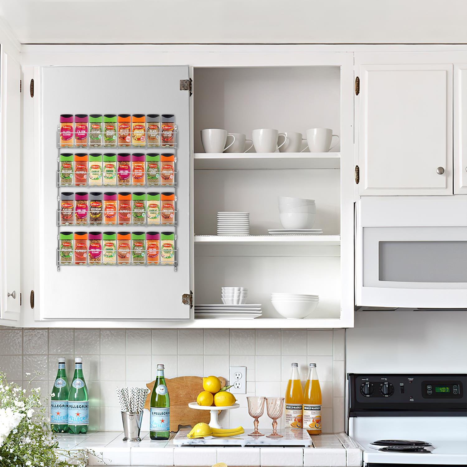 Vinsani 1-6 Tier Spice Herb Jar Rack Holder Kitchen Cupboard Wall Storage Unit - Picture 15 of 63